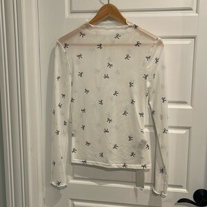 NWT Mesh Bow Long sleeve shirt
